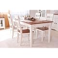 Esstisch 180cm Gotland weiss mit 6 St�hlen massiv Pinie