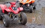 Wallmonkeys Peel and Stick Wall Decals - Two Quad Bikes Ready for Action in the Mud - Removable Graphic