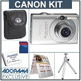 Canon Powershot SD770 IS Digital Camera Kit, Silver with 2GB SD Memory Card, Spare NB-6L Type Lithium-ion Battery, Camera Case, Table Top Tripod, EZ Digital Photography Guide