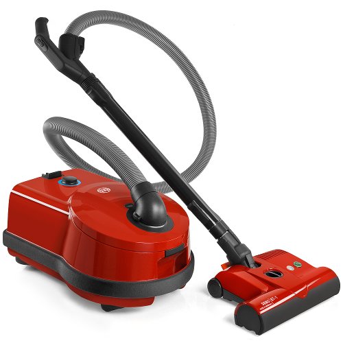 Sebo Airbelt D4 Red Canister Vacuum Cleaner with ET-1 Powerhead and Bare Floor Brush On Sale