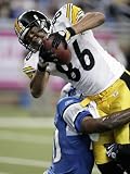 Steelers Lions Football: Detroit, MI - Hines Ward Photographic Poster Print by Duane Burleson, 9x12