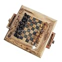 Olive Wood Chess Set - Square