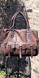 DEERE COLHOUN Sienna Satchel, Brown Snakeskin, Beige Snakeskin