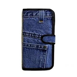 Denim Wallet Crafted from Vintage Denim, 7" x 4"