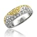 18k Two Tone Gold White and Yellow Diamond Right Hand Ring / Band 0.40 carat