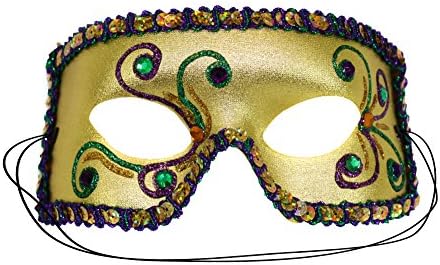 Zara Mardi Gras Hand-Painted Gold Masquerade Mask for Women