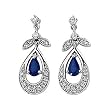 14K White Gold Sapphire and Diamond Earrings