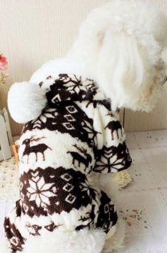 Santa Claus's Reindeer (Brown), Christmas Reindeer Sweatshirt, Cat &amp; Dog Hoodie Costume Jacket Cold Weather Coat- For the Best Fashion Pets (M)