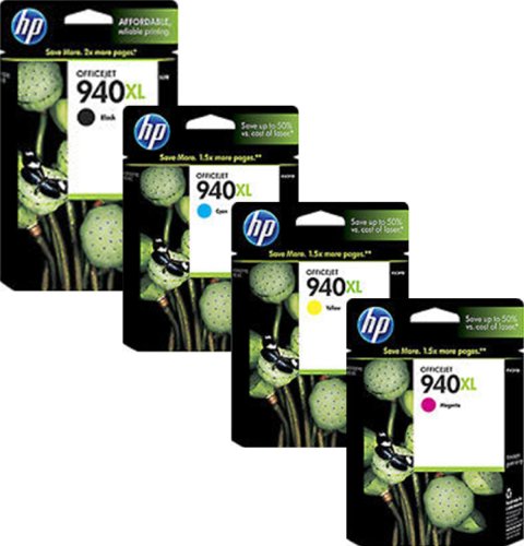 Genuine HP 940XL 4 Color Combo Pack: Black, Cyan, Magenta, Yellow in Retail Boxes 2011