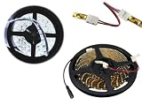 HitLights LED Flexible Lighting Strip Cool White or Bright White, 5 Meter or 16 Ft, 3528 Type, 300 SMD, 24 Watt
