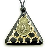 Magic and Protection Triangle Kwan Yin Quan Amulet Bone Necklace