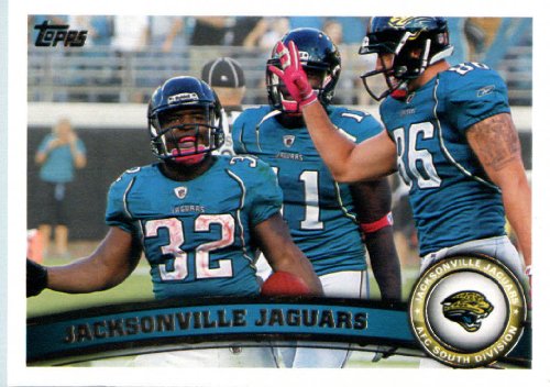 2011 Topps Football Card # 401 Jacksonville Jaguars Team Card - Jacksonville Jaguars (Maurice Jones-Drew / David Garrard / Zach Miller) NFL Trading Card in a Protective Case!