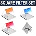 Square Filter Kit for Cokin P Series System. Includes: 3 Graduated Gradual Color Square Filters (Red, Blue and Orange) + 1 Ultra Fine Goja Microfiber Cleaning Cloth