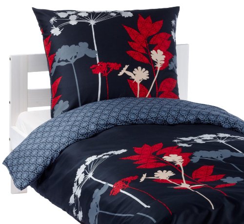 Kleine Wolke 6113901954 Bettw&auml;sche Barcelona / 155 x 220 cm + 80 x 80 cm / Anthrazit / 2-teilig