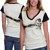 MLB Colorado Rockies Womens Zone Coverage V-Neck T-Shirt - Cream (X-Small)