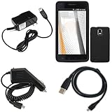 iNcido Brand Samsung i997/Infuse 4G Combo Solid Black Silicone Skin Case Faceplate Cover + Home Wall Charger + USB Data Charge Sync Cable + Rapid Car Charger for Samsung i997/Infuse 4G