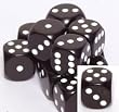 Opaque 16mm d6 Black/white Pipped Dice