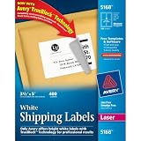 Avery 5168 Laser Printer Shipping Labels  White  100 Sheets Per Box