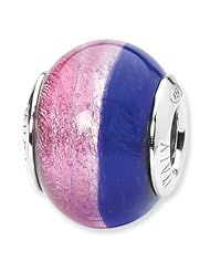 Sterling Silver Reflections Pink/Blue Italian Murano Bead