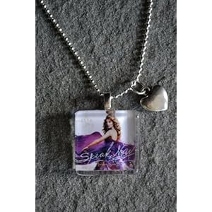 Taylor Swift Speak Now Square Glass Tile Pendant Necklace Jewelry Wearable Art Unique Design By Atlantic Seaboard Trading Co.