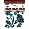 Posters: Flowers Poster-Sticker Wall-Tattoo - Style Baroque, Chocolate (28 x 20 inches)