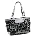 Coach Signature Gallery Optic Book Shopper Shoulder Bag Purse Tote Black