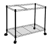 Oceanstar Portable 1-Tier Metal Rolling File Cart, Black