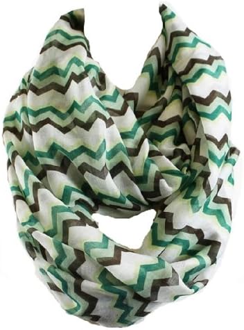 Gorgeous and Versatile Multi Colored "Emerald" Chevron Infinity Scarf