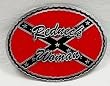 Redneck Women Red Enamel Pewter Belt Buckle with Rebel Flag