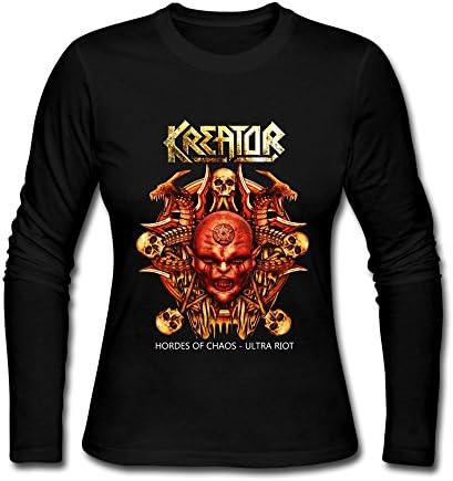 FANNG Women's Kreator Face Logo Long-sleeve T-shirts Black XXL