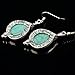 Tagoo Sliver Alloy Tear Turquoise Retro Style Earrings Green