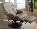Leatherette Bone Cushion Recliner by Coaster Furniture