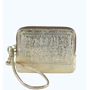 Coach Limited Edition Poppy Phone Case Wallet Purse 42849 Metallic Gold