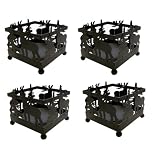 Biedermann and Sons Iron Lodge Square-Shaped Pillar Candleholders, Set of 4 by 