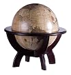 11" Vintage-Style Table Top Globe with Dark Wooden Stand
