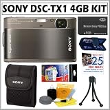 Sony Cybershot DSC-TX1 10.1MP “Exmor R” CMOS Digital Camera with 3-inch Touch-Screen LCD Digital Camera in Grey + 4GB Accessory Kit