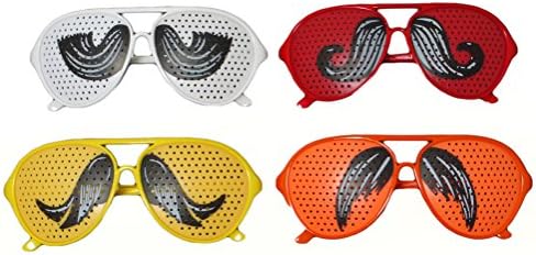 Novelty Mustache Aviator Pinhole Sunglasses