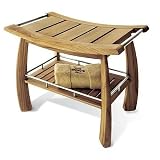 New Grade A Teak Shower / Bath Room / Pool Bench with Shelf (FULLY ASSEMBLED)