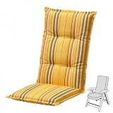 Doppler Comfort Sitzauflage Sitzpolster für Hochlehner, 7cm dicke Polsterung, 118x48cm, Farbe wählbar, Farbe:Gelb
