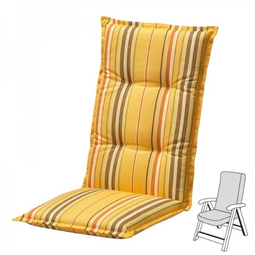 Doppler Comfort Sitzauflage Sitzpolster für Hochlehner, 7cm dicke Polsterung, 118x48cm, Farbe wählbar, Farbe:Gelb