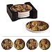 Wine Collage Absorbent Coasters - Set of 4 w/ Caddy