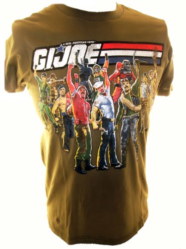  G.I. Joe Mens T-Shirt - Support the Troops Green Team Roster GI Joe" "