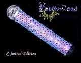Bling Slinger Microphone Skins Cover, Blue on Pink with Rainbow Holograms "Bollywood" (Deck out your Mic with Bling)