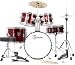 Junior 5-Piece Red Childrens Drum Set with Cymbals Sticks Stands Stool and Hardware - Child Kid Size