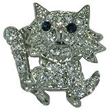 Pugster Silver Kitty Cat Brooches And Pins Jackets