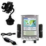 Gomadic for the PalmOne palm m500 - PalmOne m500 Auto Cup Holder with Car Charger - Uses Gomadic TipExchange