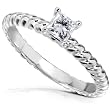 1/4ct TW Princess Diamond Solitaire Engagement Ring in 14kt Gold