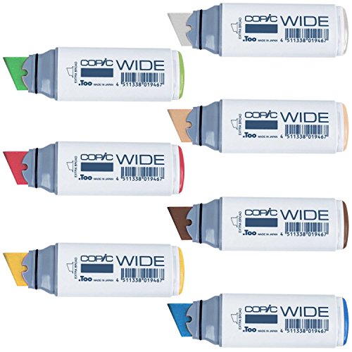 Copic Wide 6-Color Landscape Tone Marker Kit with Bonus Colorless Blender