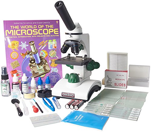 Omano OM117L-XSP2 Student Compound Microscope 40X-400X Gift Package Awarded 2016 Best Kids Microscope By TOP TEN Reviews