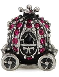 Sterling Silver Pink Princess Carriage Ohm Bead Charm WHD10210